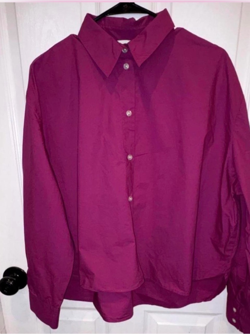 H&M Bright Fuchsia Button-Up Shirt